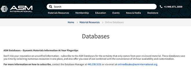 ASM Bases de datos de Materiales para Ingeniería